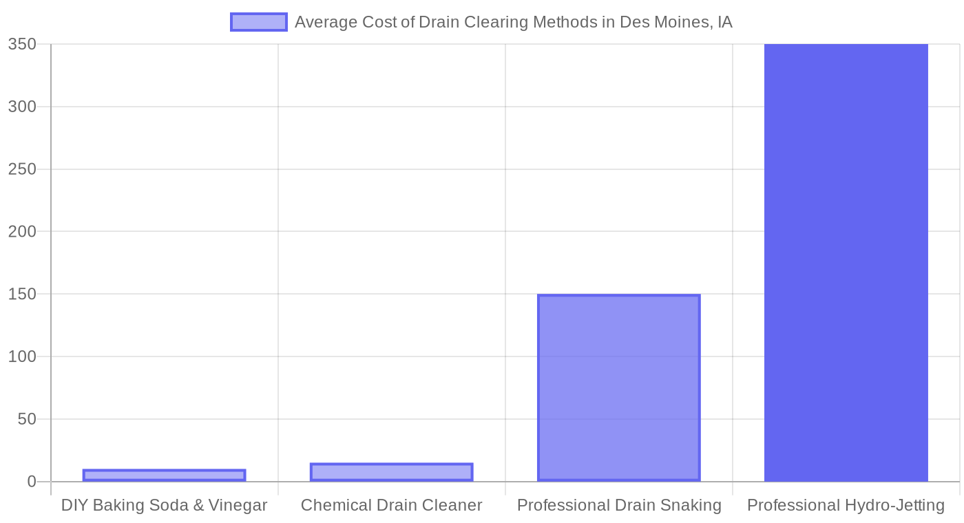 Average Cost of Drain Clearing Methods in Des Moines, IA